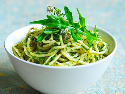 Pâtes au pesto de roquette