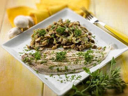 Filetti di sogliola ai funghi