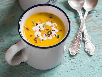 Zuppa di zucca, ceci e zucchine