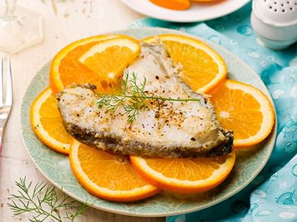 Halibut all'arancia