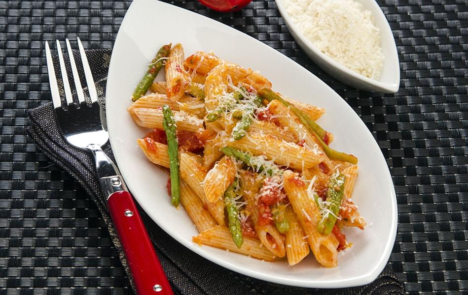 asparagus recipes Bow Tie Pasta with Roasted Asparagus and Peppers