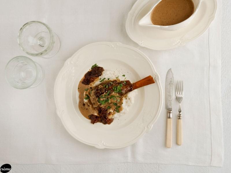 Lamb Shank in a Creamy Sauce with Prunes