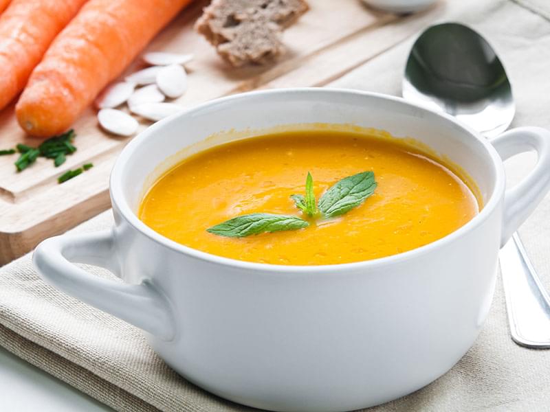 Potage de carottes à la menthe