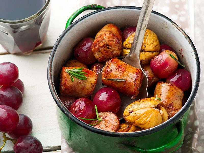Sausage with Grapes and Figs