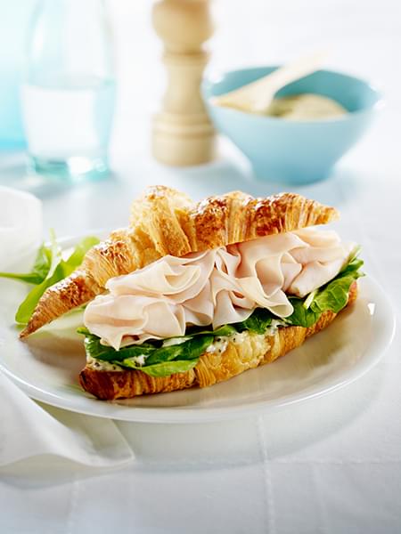 Flamingo Chicken Croissant with Spinach, Tomatoes and Black Pepper Mayo