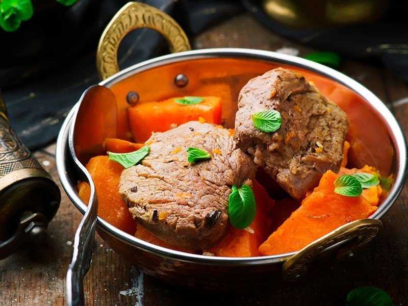 Medaglioni di maiale con patate dolci