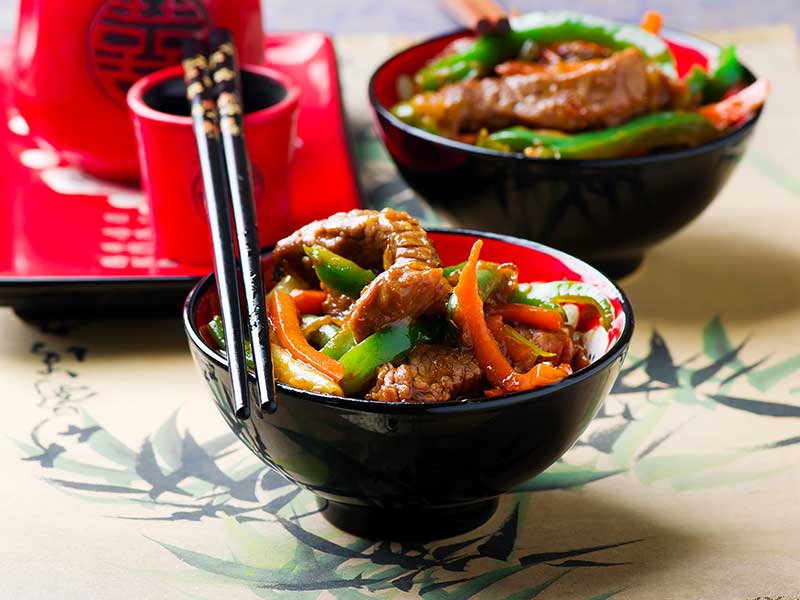 Sauté de boeuf et légumes au gingembre