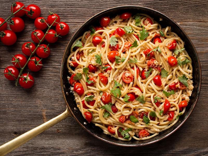 Spaghetti au crabe des neiges