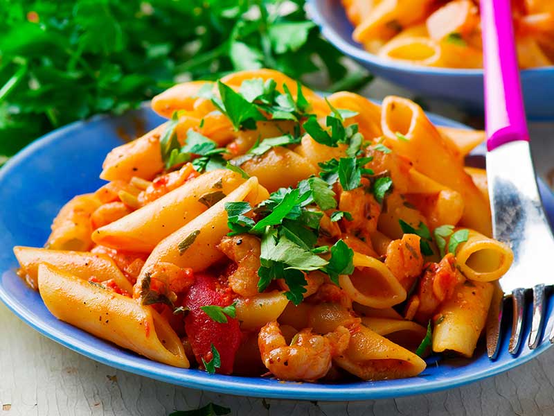 Pasta ai gamberetti rosa