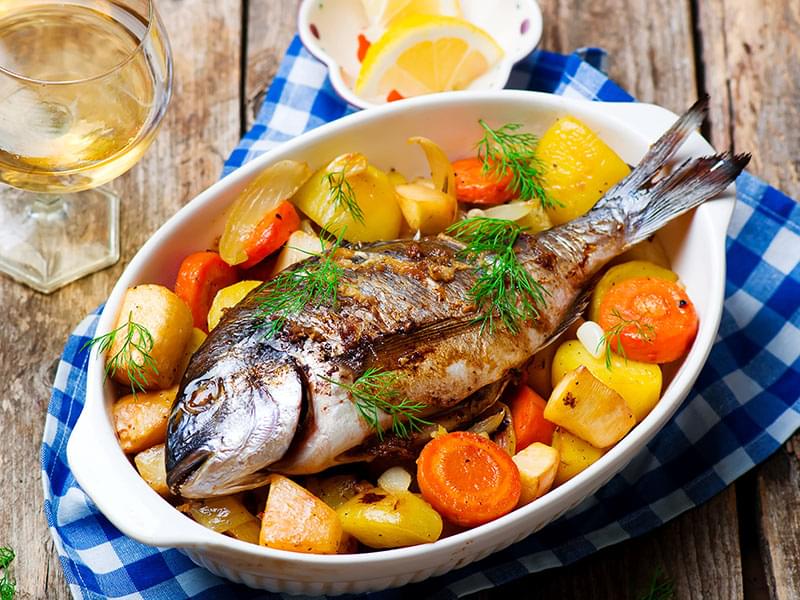 Oven Baked Fish and Vegetables