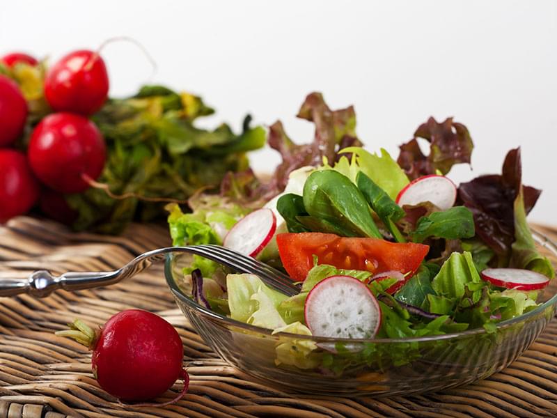 Mixed Greens and Radish Salad with Feta Cheese