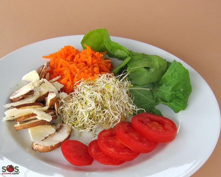 Crudités Salad with Alfalfa Sprouts