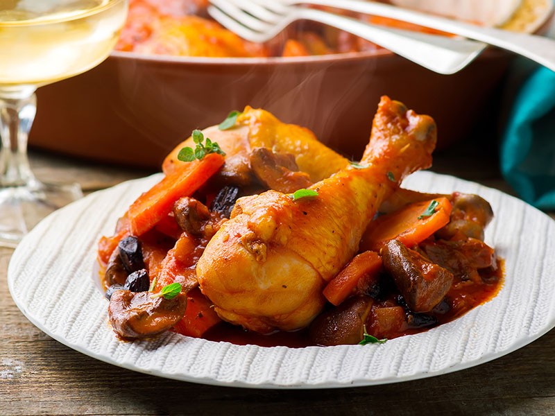 Cosce di pollo alle verdure