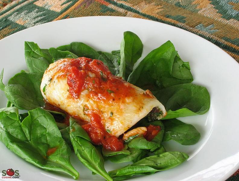 Rolled Sole Fillets with a Tomato Sauce
