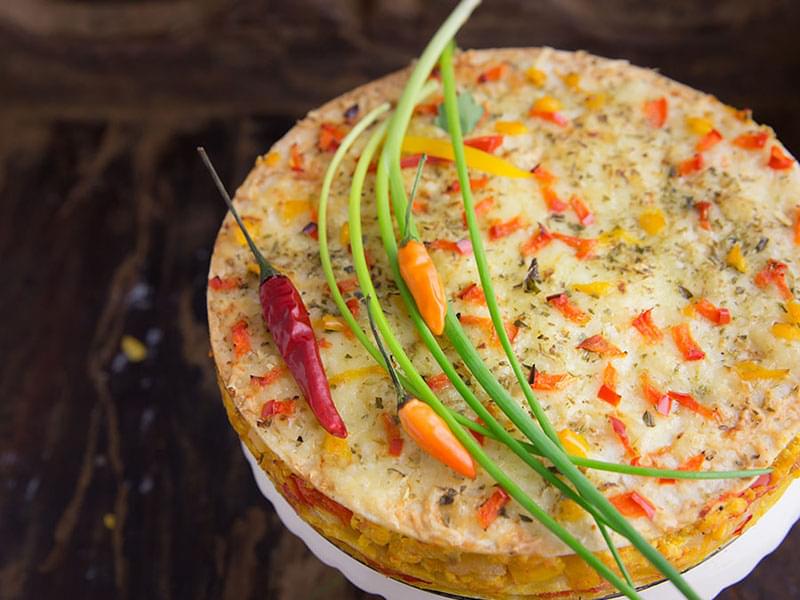 Layered Tortillas with Tofu and Chili