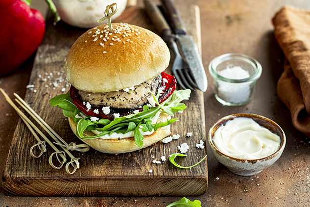 Hamburger vegetariano ai funghi Portobello