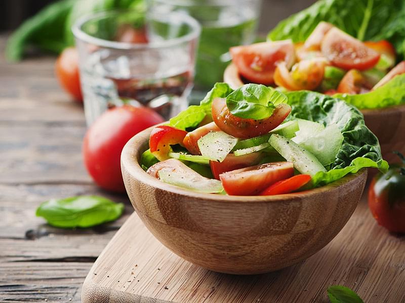 Lettuce, Cucumber and Tomato Salad