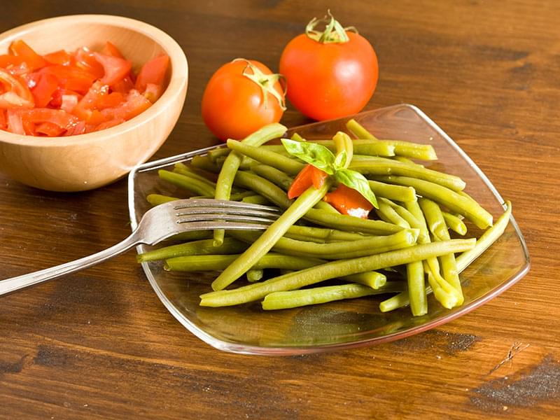Salade de tomates et haricots verts