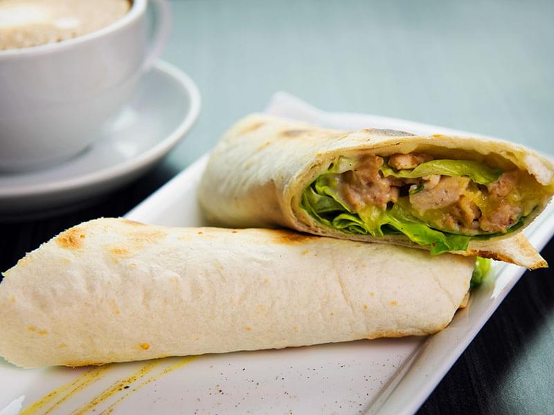 Wrap de poulet, pomme et cheddar