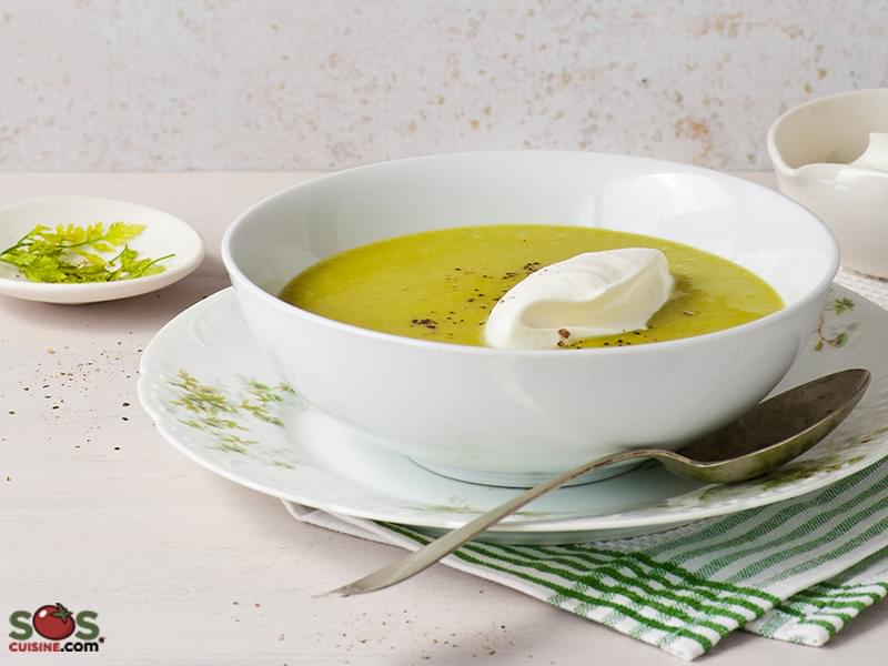 Quick Green Flageolet Bean Soup with Egg Panini