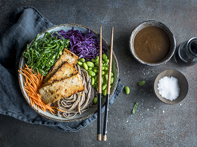 Noodles and Tofu Salad with Peanut Sauce