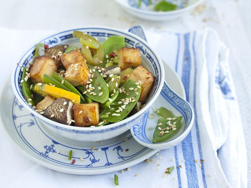 Stir-Fried Tofu with Shiitake Mushrooms