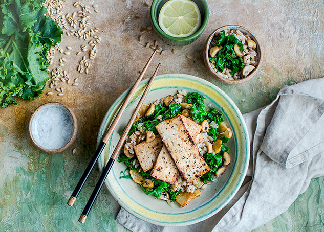 Sauté de tofu, topinambour et kale