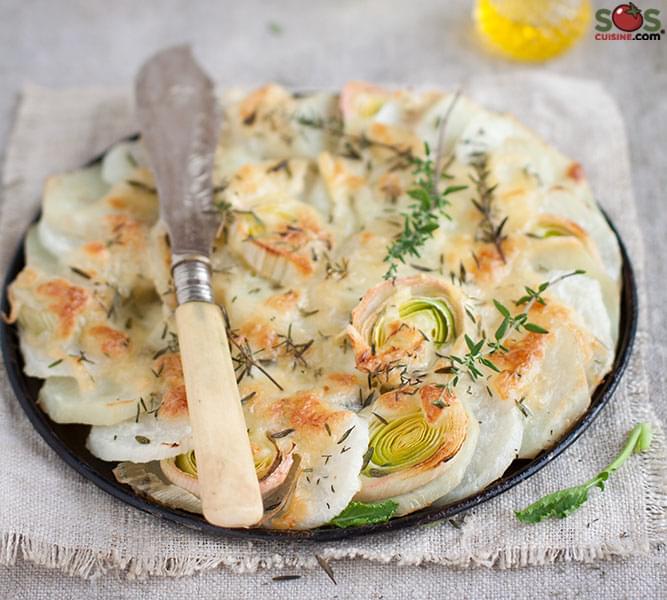 Rutabaga and Potato Gratin with Lentil Salad