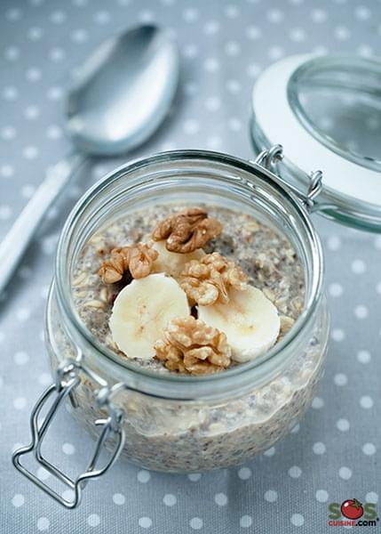 No-Cook  Banana-Nuts Oatmeal