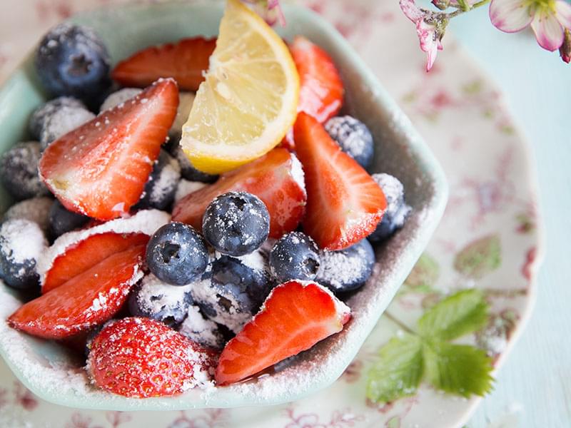 Sugared Strawberries and Blueberries