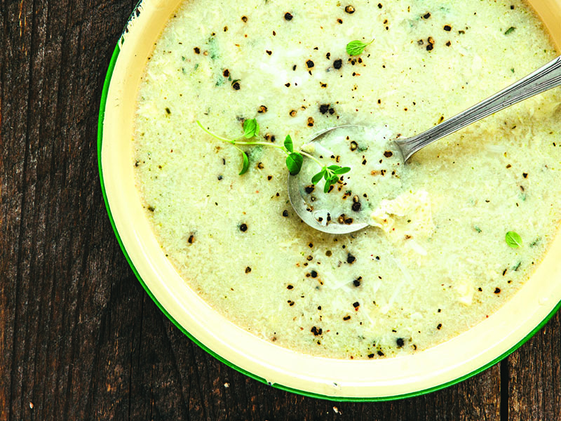 Potage à la marjolaine fraîche