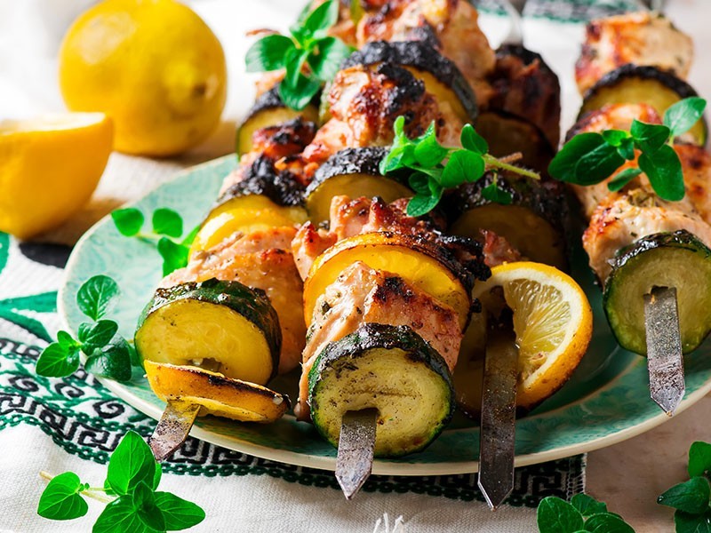 Spiedini di pollo alla greca